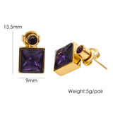 Elegant High Sense Inlaid Zircon Square Women's Ear – Gifts for Her — 9