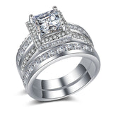 Wedding Engagement Ring Gold Plated Silver Zircon – Gifts for Couples — 5