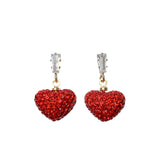 S925 Silver Needle New Year Red Peach Heart Earrings – Useful Gifts — 3