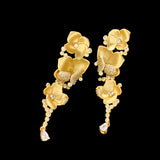 Gold Rose Earrings Super Frosted Mist Face S925 Silver – Stylish Gifts — 3