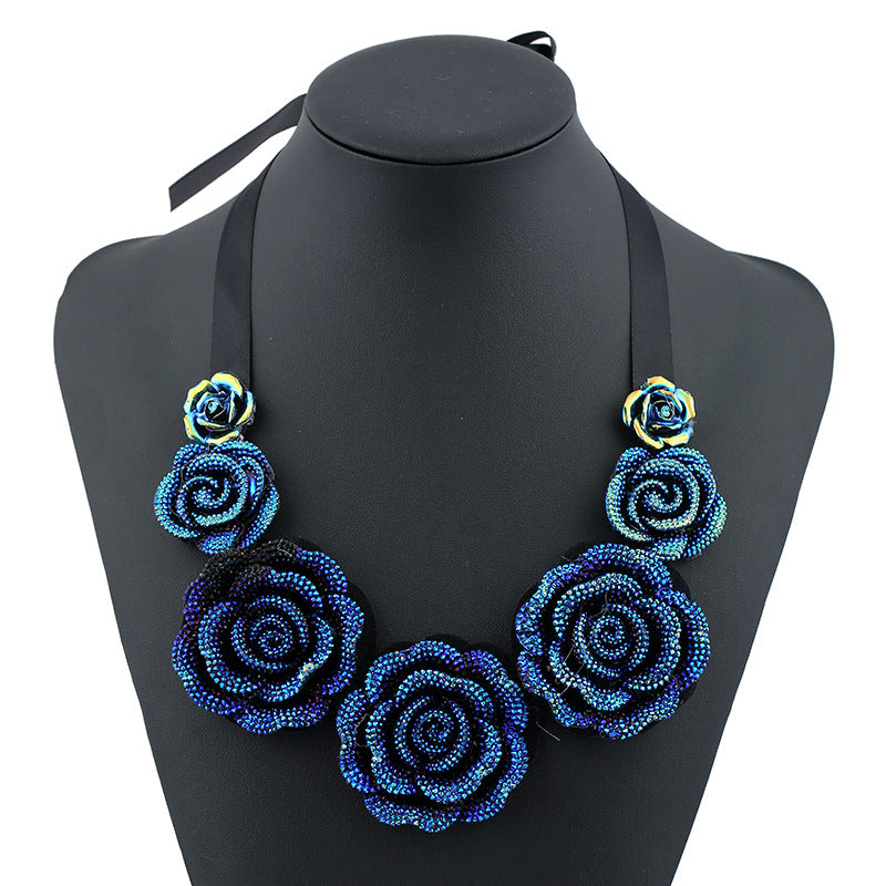 Korean Fashion Rose Flower Necklace Ladies – Jewelry Gift Ideas — 1