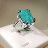 Ice Flower Gemstone Ring Fashion Cubic Oxidation – Stylish Gifts — 3