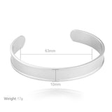 Simple C Shape 10mm Grooved Glossy Bracelet – Jewelry Gift Ideas — 2