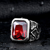Vintage Stainless Steel Ring With Gemstones, Men's – Stylish Gifts — 4