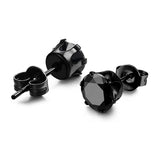 Punk Square Black Zircon Stud Earrings Set 6mm – Stylish Gifts — 2