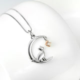 S925 Sterling Silver Jewelry Moon Cat Pendant – Jewelry Gift Ideas — 5