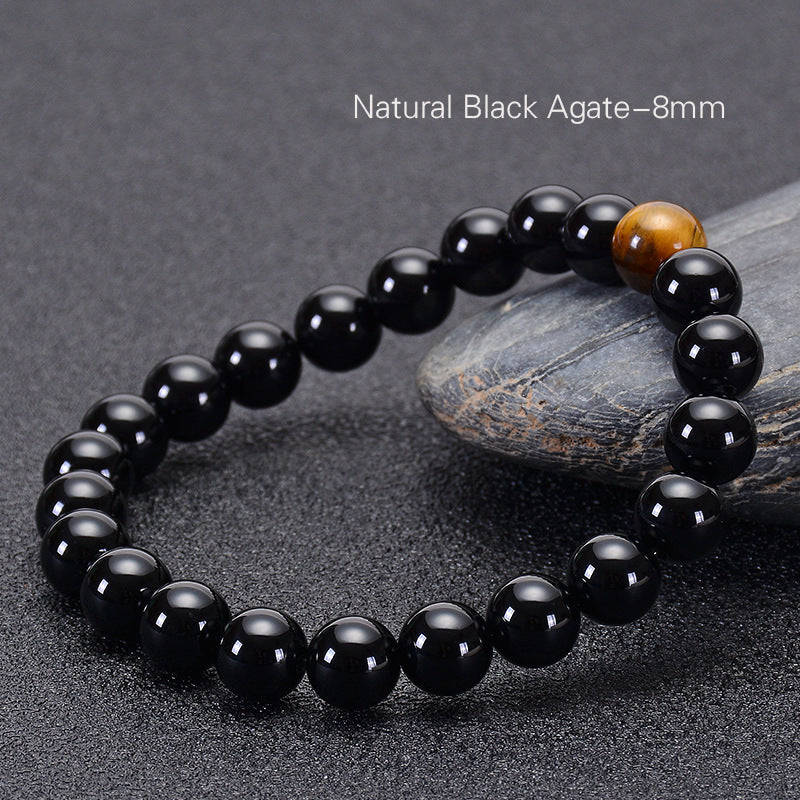 Natural Black Agate Bracelet Tiger Eye Bracelet – Jewelry Gift Ideas — 1