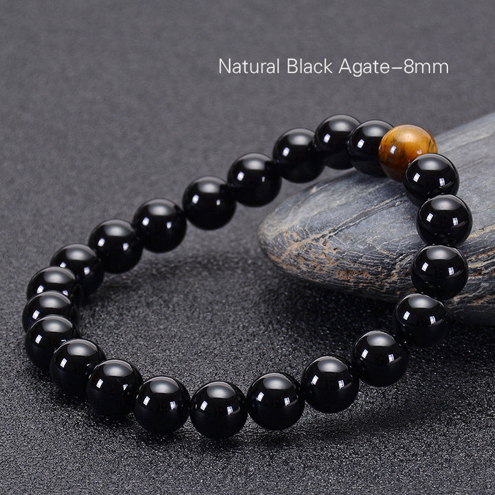 Natural Black Agate Bracelet Tiger Eye Bracelet – Jewelry Gift Ideas — 1