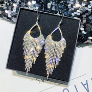 Temperament Long Full Diamond Tassel Earrings – Unique Gift Ideas — 1