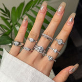 Inlaid Geometric Heart Shape Wedding Ring Women's – Jewelry Gift Ideas — 1