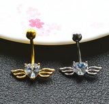 Love Wings Belly Button Ring Love Heart Zircon – Gifts for Couples — 3