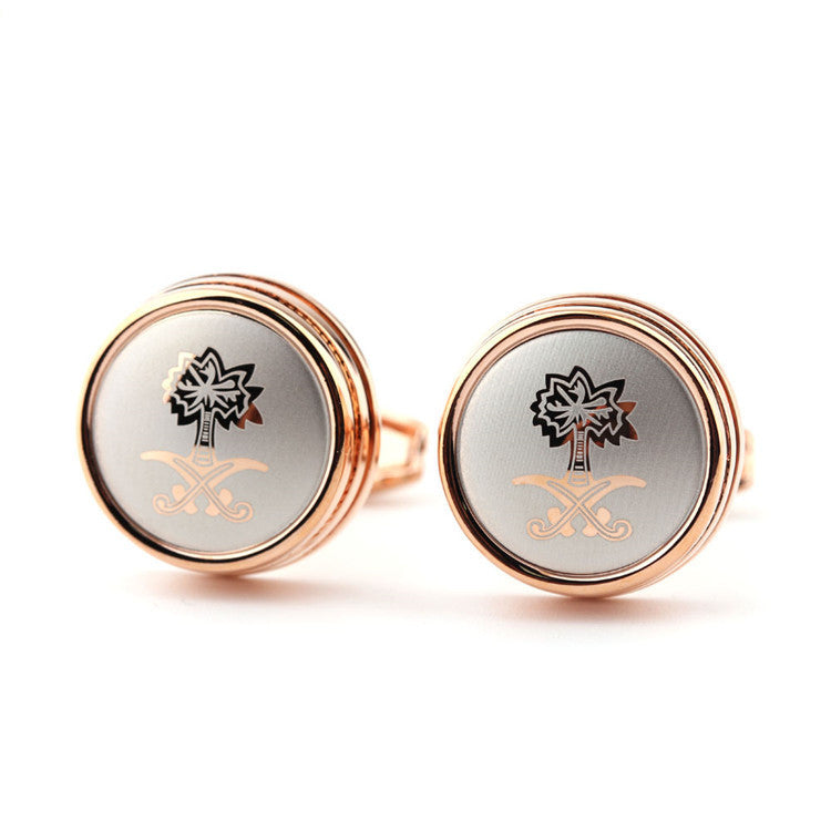 Laser Laser Metal Cufflinks Men's Business French – Gifts for Him — 1