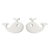 Water Jet Whale Stud Earrings Stainless Steel Net – Jewelry Gift Ideas — 2