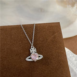 Luxury Gift Plane Full Of Diamond Saturn Necklace – Jewelry Gift Ideas — 2