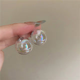 Colorful Glass Round Transparent Stud Earrings – Meaningful Gifts — 3