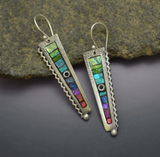 Retro Ethnic Square Dog Pattern Earrings – Dog Lover Gifts — 15