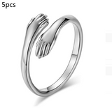 Alloy Simple Hands Hug Ring Opening Adjustable – Jewelry Gift Ideas — 15