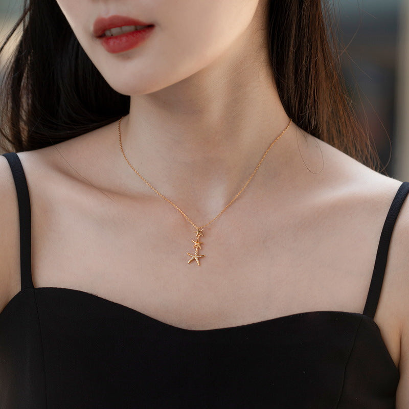 Starfish White Zirconium Necklace Women's S925 – Jewelry Gift Ideas — 1