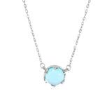 Sterling Silver Simple Round Moonstone Aurora – Jewelry Gift Ideas — 4
