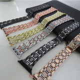 Two-tone Alloy Strap I-bead Diamond-set Metal Strap – Meaningful Gifts — 1