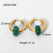 Double-Layer Gold-plated Colored Stone Earrings – Gifts for Her — 3