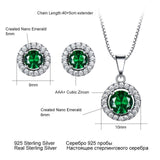 Emerald 925 Sterling Silver Round Earrings Pendants – Birthday Gifts — 2