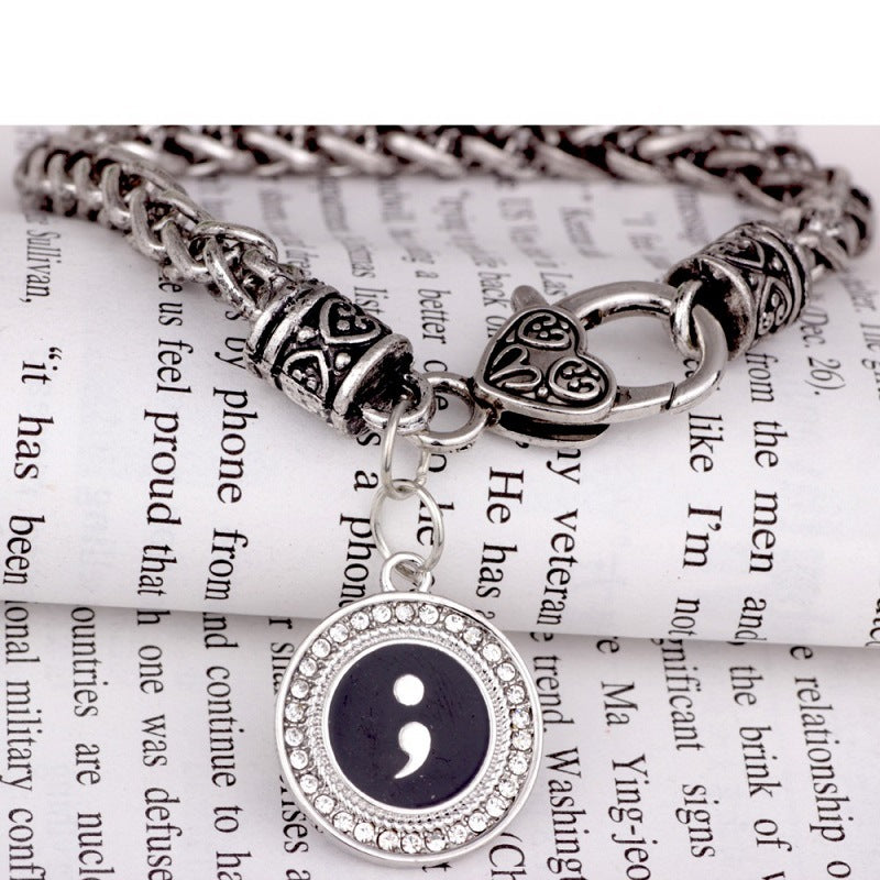 Semicolon Bracelet Dripping Oil Semicolon Pendant – Jewelry Gift Ideas — 1