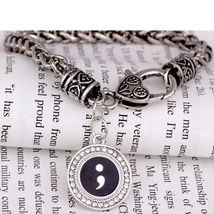 Semicolon Bracelet Dripping Oil Semicolon Pendant – Jewelry Gift Ideas — 1