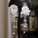 French Satin Three-dimensional Camellia Beaded Lily – Surprise Gifts — 3