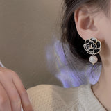 Vintage Elegant Camellia Flower Earrings Female – Gifts for Her — 1