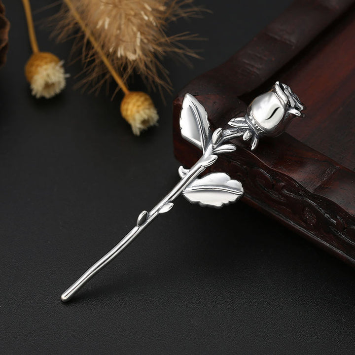 S925 Sterling Silver Retro Simple Elegant Rose – Jewelry Gift Ideas — 1