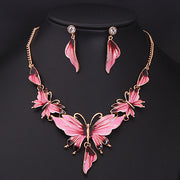 Drop Oil Butterfly Necklace Earring Set – Jewelry Gift Ideas — 4
