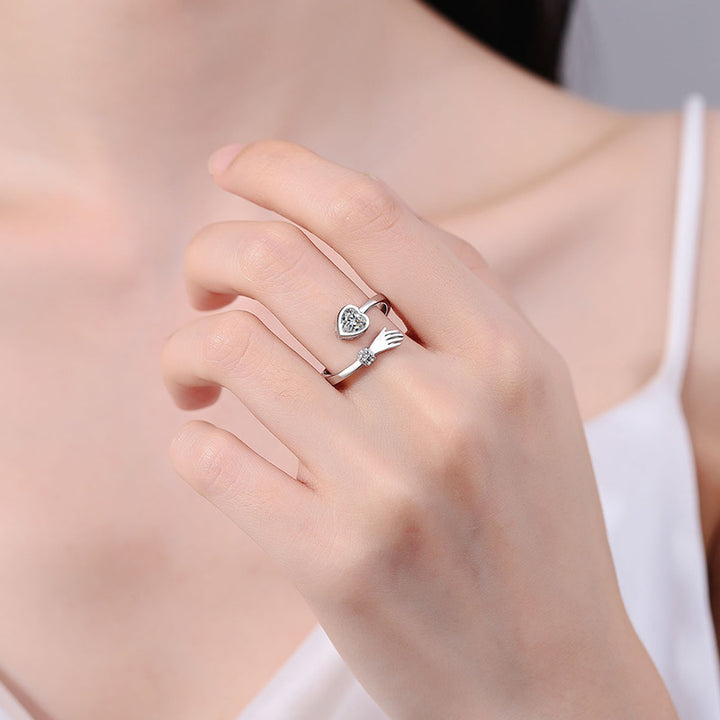 Love Hug Hands Diamond-studded Ring Female – Gifts for Her — 1