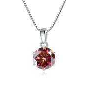 925 Silver Inlaid Round Moissanite Necklace – Jewelry Gift Ideas — 13
