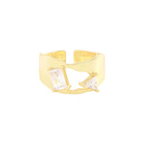 Irregular Surface Triangle Zircon Ring Sterling Silver – Gifts for Her — 8