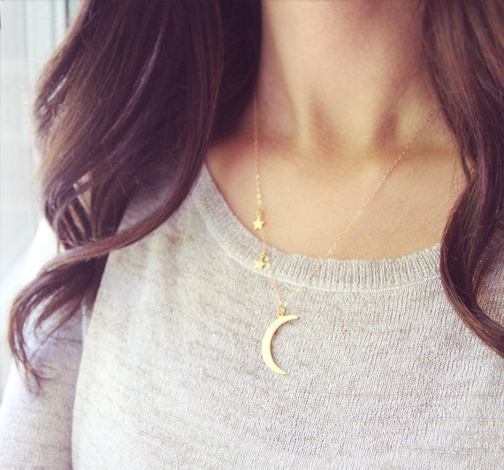 Metal Moon Star Combination Women's Clavicle – Jewelry Gift Ideas — 1