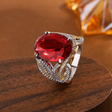 Fashionable Simple Elegant Inlaid Ruby Full Diamond – Beauty Gifts — 4