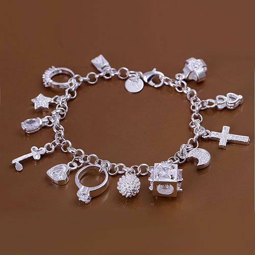 925 Silver Fashion Thirteen Hanging Bracelets – Stylish Gifts — 1