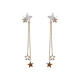 Silver Needle Star Tassel Earrings Long Earrings – Stylish Gifts — 5
