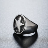 Men's Vintage Five-Pointed Star Titanium Steel Ring – Gifts for Him — 3