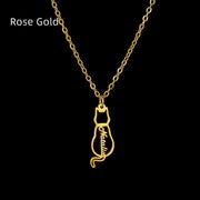 Titanium Cute Kitten Monogrammed Necklace – Jewelry Gift Ideas — 7