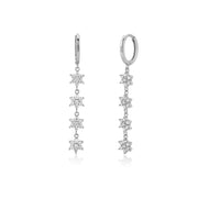 Fashion Sterling Silver Earrings Diamond Flower – Stylish Gifts — 3