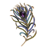Crystal Peacock Feathers Brooch Boho Enamel Pins Deep – Stylish Gifts — 4