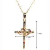 Ins Style High End Gold Plated Zircon Jesus Love – Jewelry Gift Ideas — 2