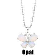 Crystal Agate Butterfly Necklace Pendant Neck – Jewelry Gift Ideas — 4