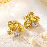 Sweet Design Stainless Steel Earrings Flower Shape – Everyday Gifts — 5