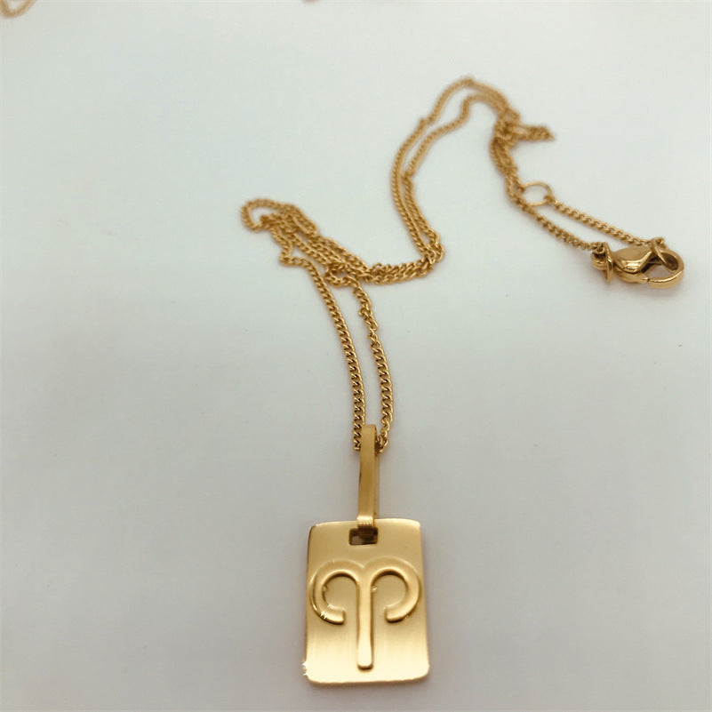 Titanium Steel Electroplating Square Necklace – Jewelry Gift Ideas — 1