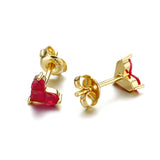 Women's Sterling Silver Gold Plated Red Corundum – Gifts for Her — 6