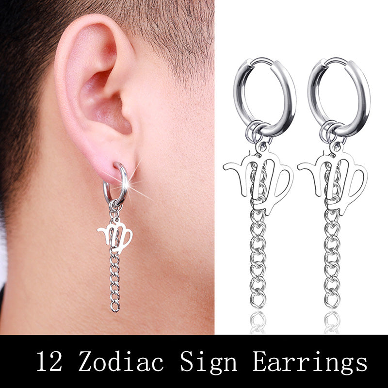 Hip Hop Zodiac Sign Link Chain Tassel Dangle – Jewelry Gift Ideas — 1