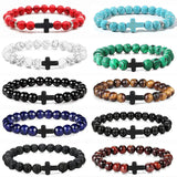 Tigereye White-barked Pine Obsidian Cross Men's – Jewelry Gift Ideas — 19